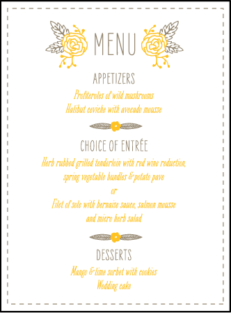Rustic Jolene Letterpress Menu Design Medium