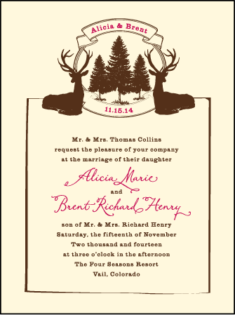 Rustic Lookout Letterpress Invitation Design Medium