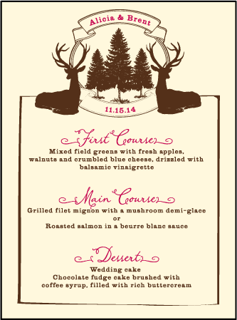 Rustic Lookout Letterpress Menu Design Medium