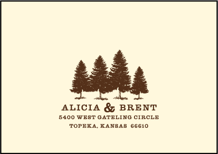 Rustic Lookout Letterpress Reply Envelope Design Medium