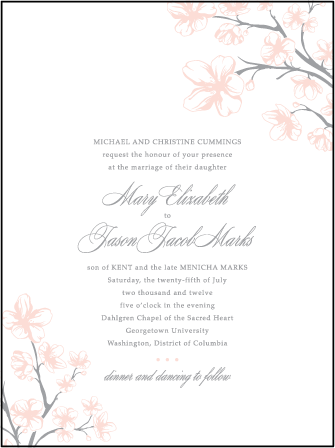Sakura Letterpress Invitation Design Medium