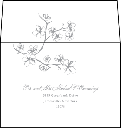 Sakura Letterpress Reply Envelope Design Medium