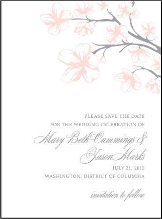 Sakura Letterpress Save The Date Design Medium