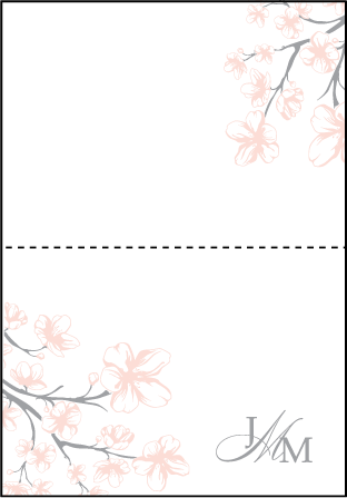 Sakura Letterpress Thank You Card Fold Design Medium