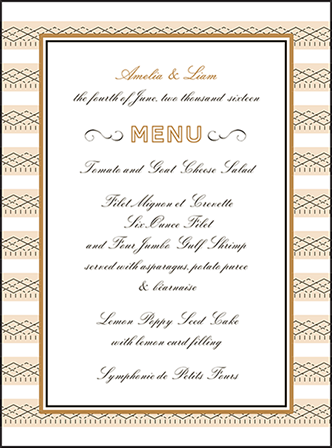 Sampler Letterpress Menu Design Medium