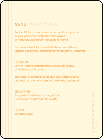 Seasonal Letterpress Menu Design Medium