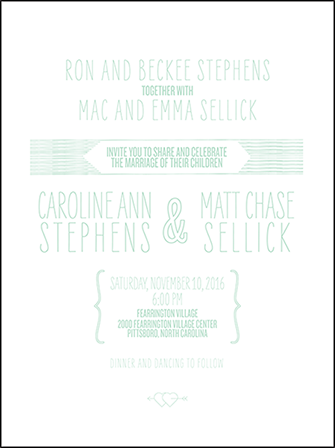 Sellick Modern Letterpress Invitation Design Medium
