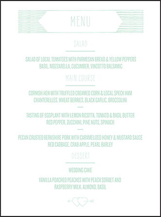 Sellick Modern Letterpress Menu Design Medium