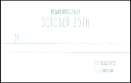 Sellick Modern Letterpress Reply Postcard Front Design Medium