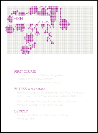 Serenade Letterpress Menu Design Medium