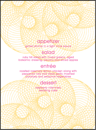 Shelby Letterpress Menu Design Medium