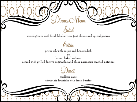Silhouette Letterpress Menu Design Medium