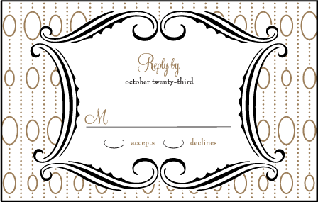 Silhouette Letterpress Reply Postcard Front Design Medium
