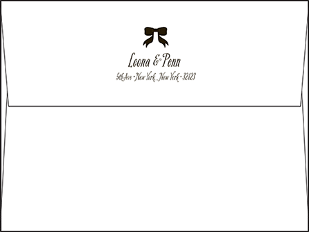 Simple Bow Letterpress Envelope Design Medium