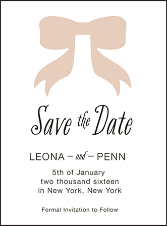 Simple Bow Letterpress Save The Date Design Medium