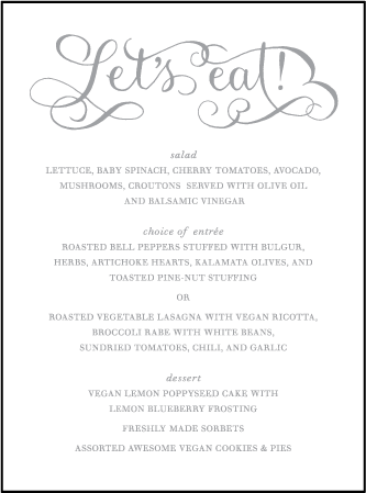 Simple Charms Letterpress Menu Design Medium