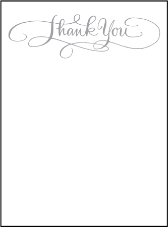 Simple Charms Letterpress Thank You Card Flat Design Medium