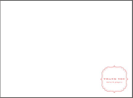 Simple Frame Letterpress Thank You Card Flat Design Medium