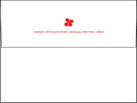 Simple Poppy Letterpress Envelope Design Medium