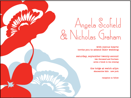 Simple Poppy Letterpress Invitation Design Medium