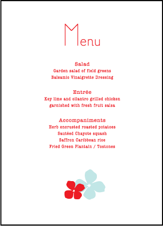 Simple Poppy Letterpress Menu Design Medium