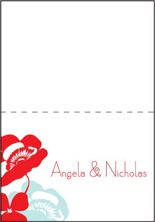 Simple Poppy Letterpress Thank You Card Fold Design Medium