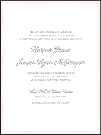 Simple Stripes Letterpress Invitation Design Medium