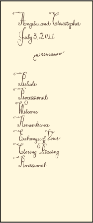 Sobelle Calligraphy Letterpress Program Tea Design Medium