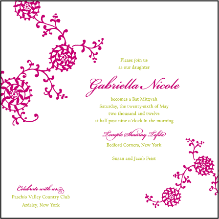 Somersby Letterpress Bat Mitzvah Design Medium