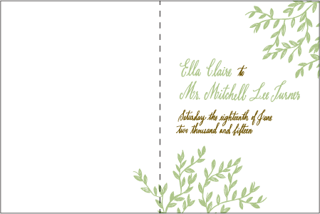 Sonoma Calligraphy Letterpress Program Design Medium