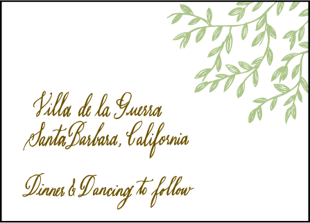 Sonoma Calligraphy Letterpress Reception Design Medium