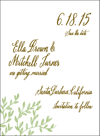 Sonoma Calligraphy Letterpress Save The Date Design Medium