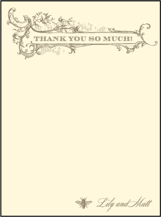 Splendor Letterpress Thank You Card Flat Design Medium