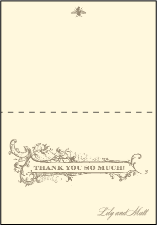 Splendor Letterpress Thank You Card Fold Design Medium