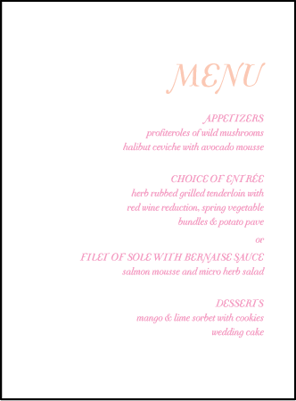 Storybook Romance Letterpress Menu Design Medium
