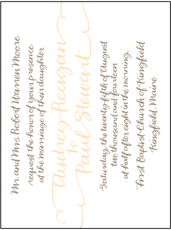 String Calligraphy Letterpress Invitation Design Medium