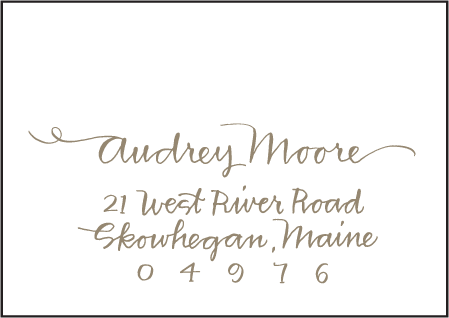 String Calligraphy Letterpress Reply Envelope Design Medium