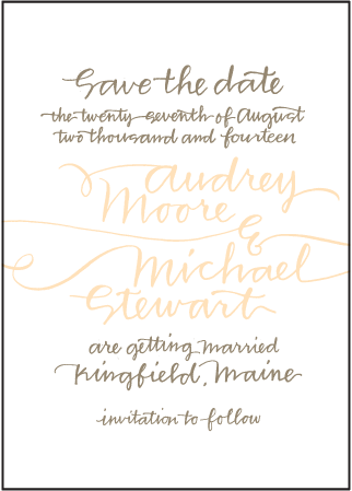 String Calligraphy Letterpress Save The Date Design Medium