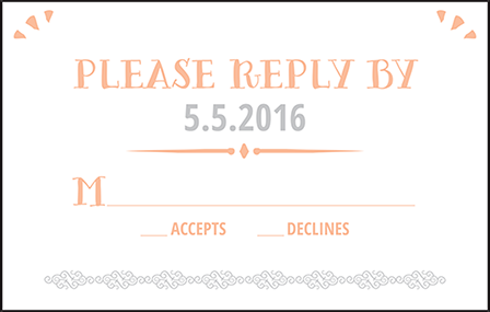 Surfside Letterpress Reply Postcard Front Design Medium
