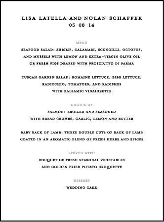 Surya Letterpress Menu Design Medium