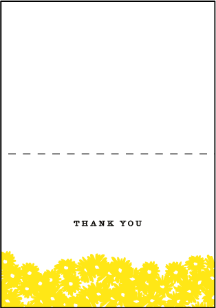 Sweet Daisy Letterpress Thank You Card Fold Design Medium