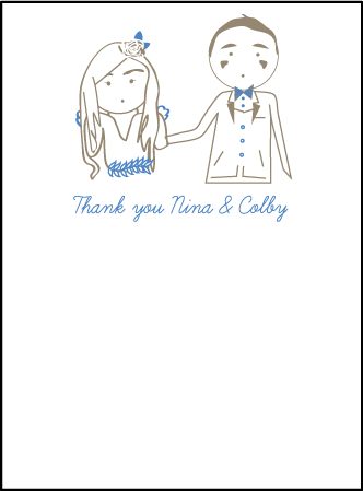 Sweet Heart Letterpress Thank You Card Flat Design Medium