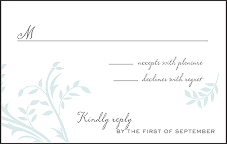Sweet Laurel Letterpress Reply Postcard Front Design Medium
