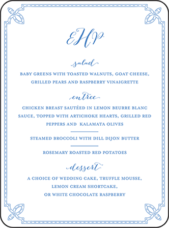 Tailored Letterpress Menu Design Medium