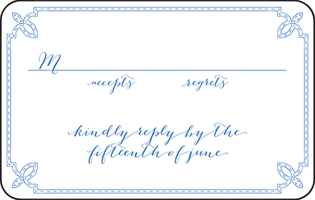 Tailored Letterpress Reply Postcard Front Design Medium