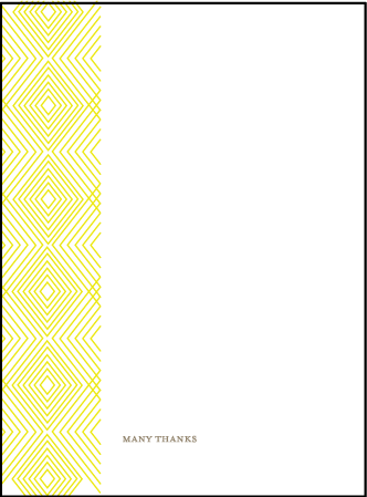 Tapestry Letterpress Thank You Card Flat Design Medium