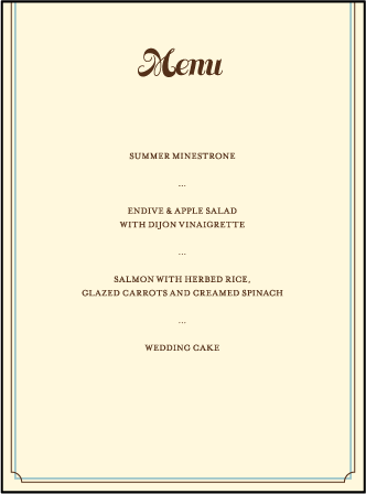 Tara Letterpress Menu Design Medium