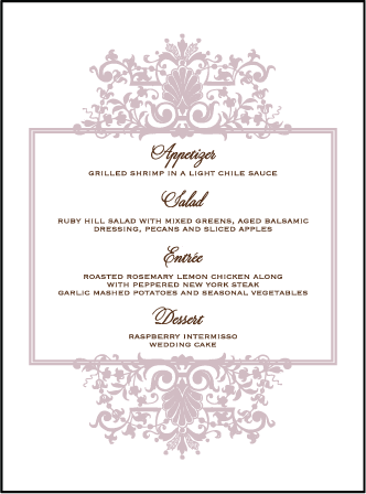 Tasha Letterpress Menu Design Medium