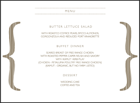 Threaded Letterpress Menu Design Medium
