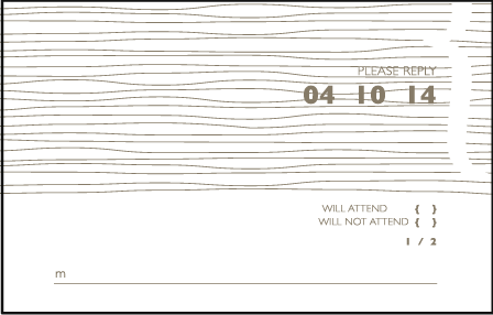 Threaded Letterpress Reply Postcard Front Design Medium